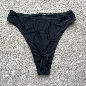 Boohoo Black High-Cut Cheeky Bikini Bottom